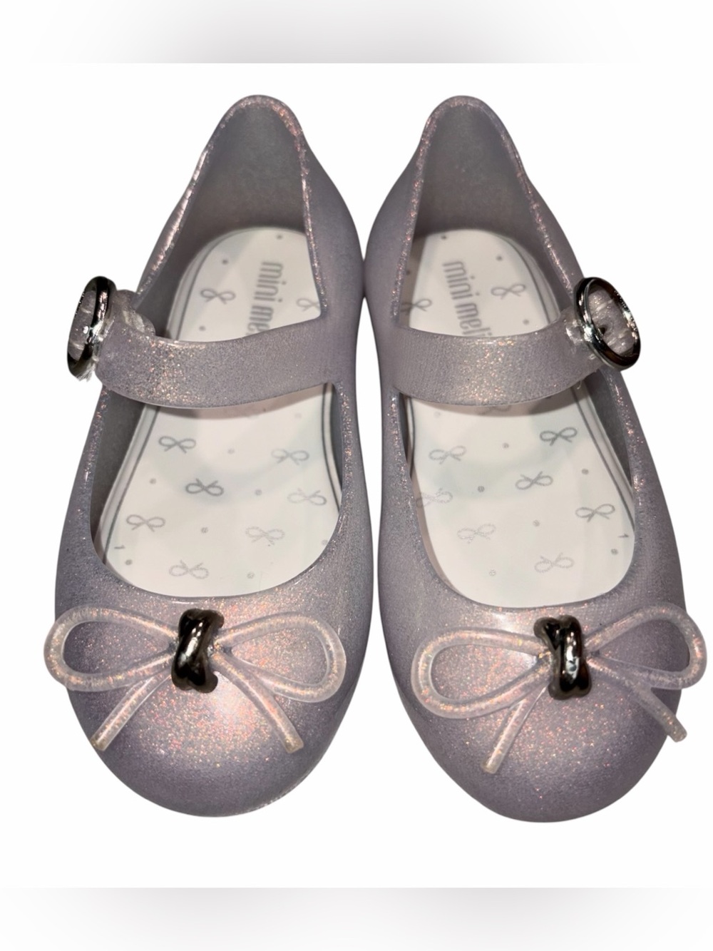Mini Melissa Sweet Love Baby Iridescent Mary Jane Flats Shoes Toddler size 7